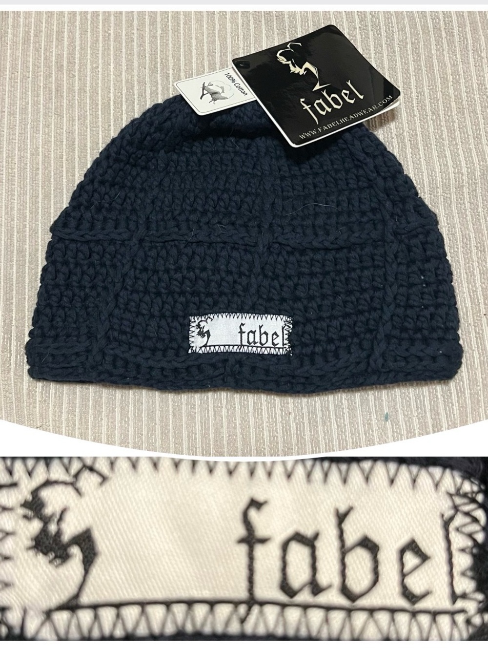 Fabel Navy Blue Beanie Hat